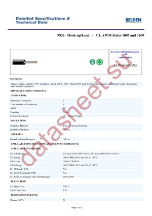 9926 003100 datasheet  